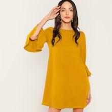 Romwe Flounce Sleeve Tunic Dress