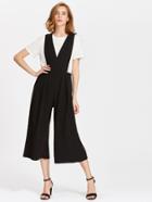 Romwe V Neckline Sleeveless Jumpsuit