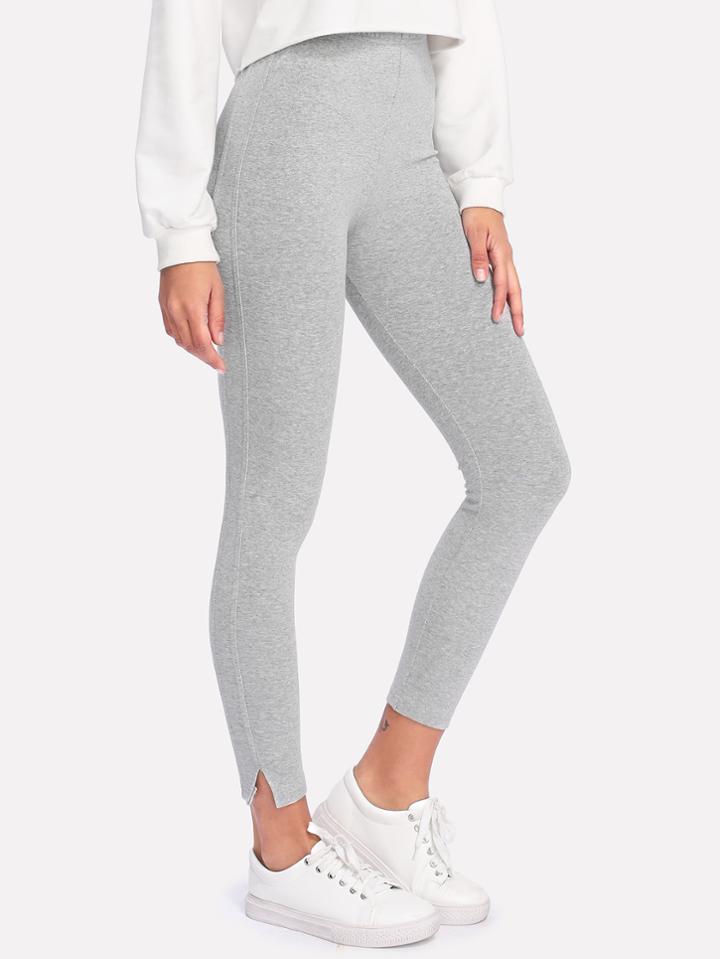 Romwe Split Side Crop Leggings