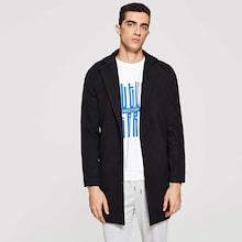 Romwe Men Solid Single Breasted Tweed Coat