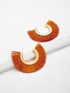 Romwe Fringe Hoop Earrings