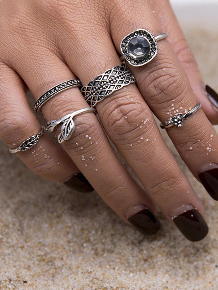 Romwe Chunky Ring Pack 6pcs