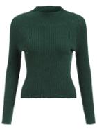 Romwe High Neck Slim Green Sweater