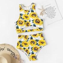 Romwe Random Cutout Tank Top With High Waist Bikini Set