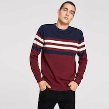 Romwe Men Striped Jumper