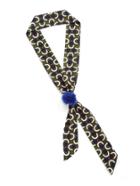 Romwe Geometric Print Skinny Scarf With Random Color Pom