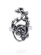 Romwe Antique Silver Flower Shaped Ring