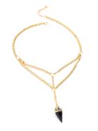 Romwe Contrast Crystal Pendant Link Necklace