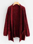 Romwe Two Tone Rib Knit Cardigan