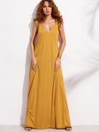 Romwe Double V Neck Jersey Tent Dress