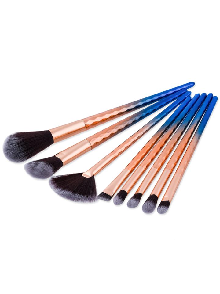 Romwe Diamond Textured Handle Makeup Brush Set