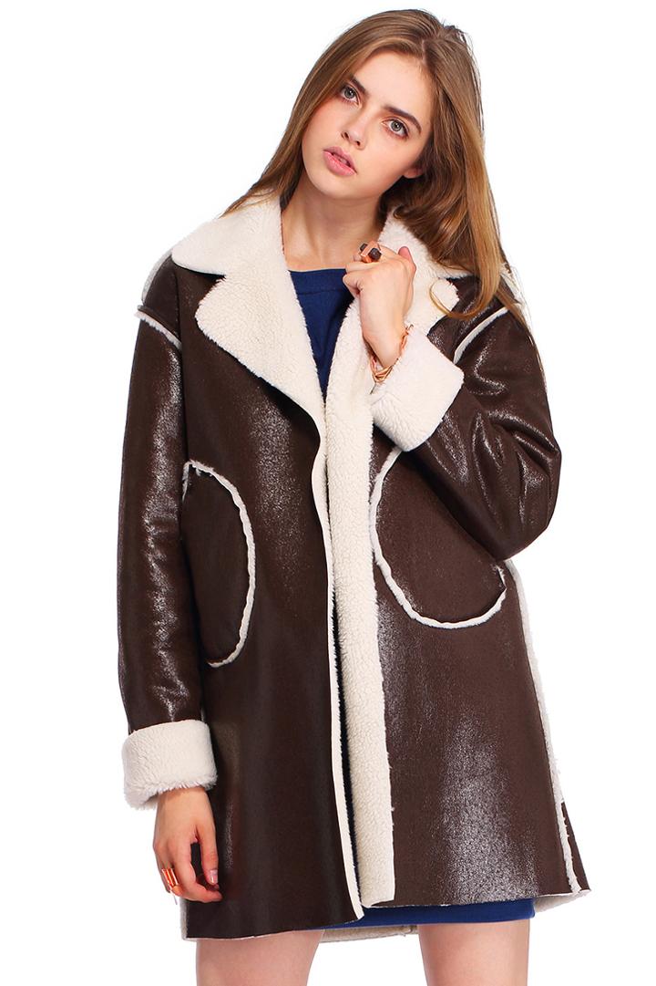 Romwe Romwe Brown Lapel Coat