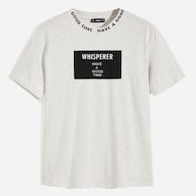 Romwe Guys Color-block Slogan Print Tee