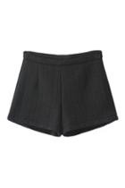Romwe Jacquard Pattern Sheer Black Shorts