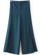 Romwe Wide Leg Blue Pant