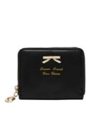 Romwe Black Zipper Bow Purse