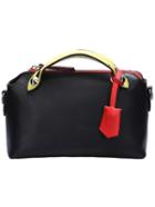 Romwe Black Zipper Studded Embellished Pu Bag