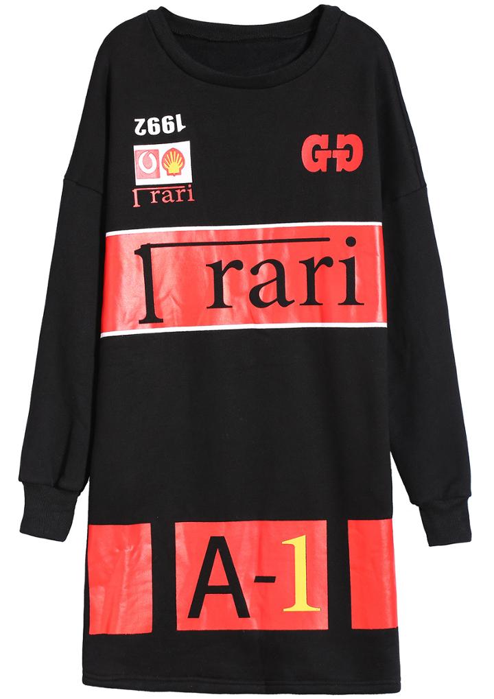 Romwe Letter Print Bomber Sweatshirt With Raglan Sleeve