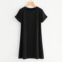 Romwe Rolled Sleeve Tee Dress