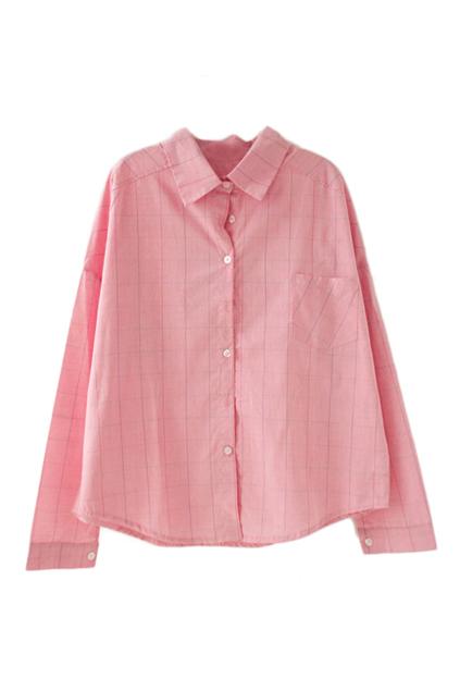 Romwe Check Print Loose Shirt