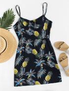 Romwe Pineapple Print Cami Dress