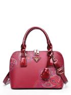Romwe Floral Print Zipper Bag