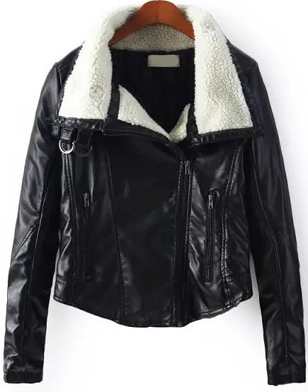 Romwe Zipper Lapel Crop Jacket
