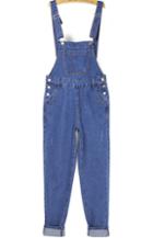 Romwe Light Blue Straps Loose Denim Overalls