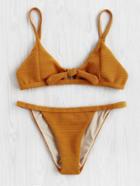 Romwe Bow Detail Bikini Set