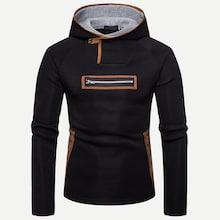 Romwe Men Zip Detail Hoodie