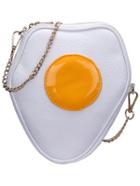 Romwe White Crocodile Omelette Shape Zipper Pu Bag