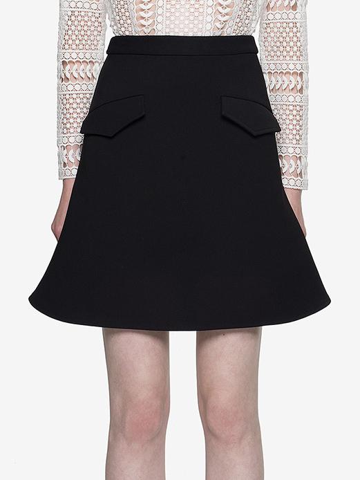 Romwe Black High Waist A Line Skirt