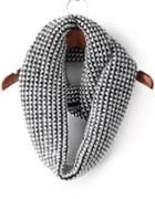 Romwe Collar Knitted Black And White Scarf