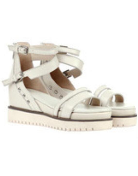 Romwe Beige Back Zipper Heavy-bottomed Slingbacks Sandals
