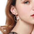 Romwe Half Circle & Bar Detail Stud Earrings