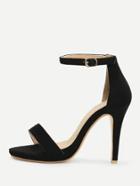 Romwe Two Part Ankle Strap Heeled Sandals