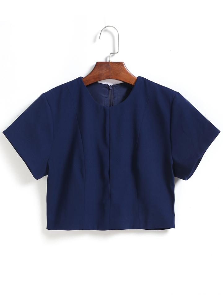Romwe With Zipper Crop Top
