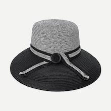 Romwe Button Band Straw Hat