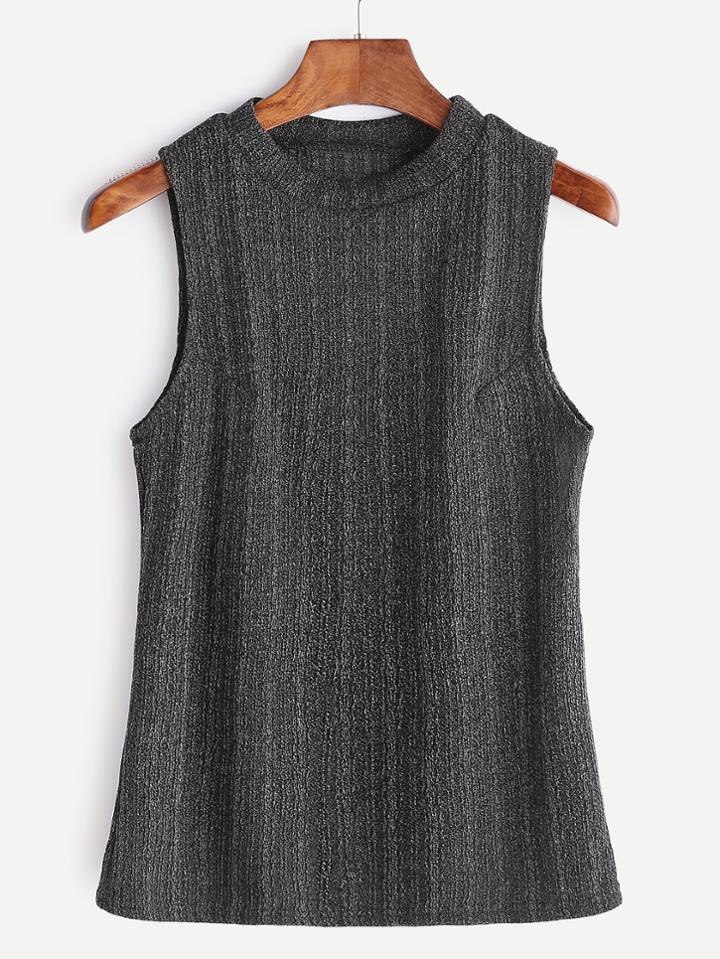 Romwe Dark Grey Sleeveless Tank Top