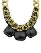 Romwe Black Wide Chain Collar Necklace