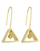 Romwe Gold Triangle Drop Earrings
