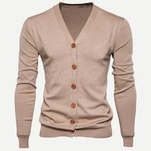 Romwe Men Solid Sweater Coat