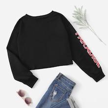 Romwe Letter Print Round Neck Tee