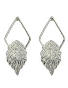 Romwe Silver Plated Leaf Stud Earrings
