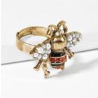 Romwe Faux Pearl Detail Insect Ring