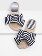 Romwe Bow Decor Striped Sandals