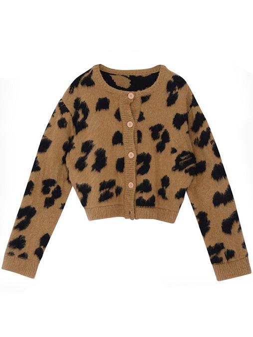 Romwe Leopard Buttons Mohair Khaki Coat