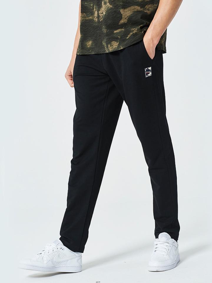 Romwe Men Letter Print Drawstring Pocket Pants