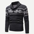 Romwe Men Christmas Snowflake Print Jumper