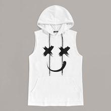 Romwe Guys Cartoon Print Pocket Front Hoodie